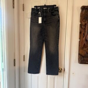 Good American‎ Good Legs Black Denim Straight Leg Jeans 10